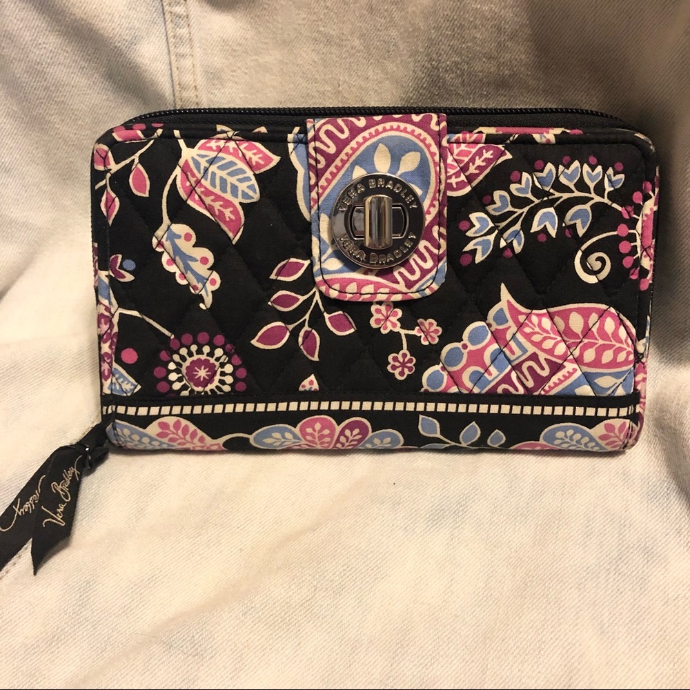 Vera Bradley Wallet with Metal Clasp and Zipper
